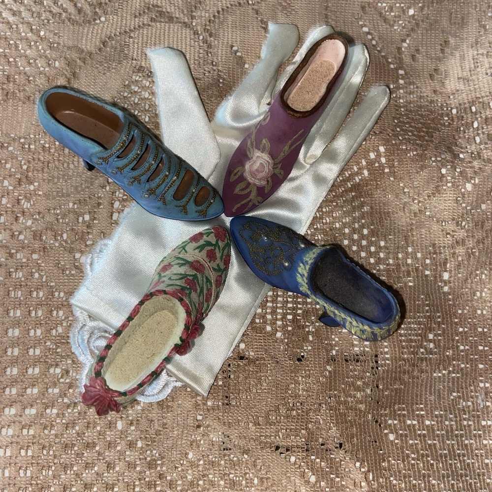 Just The Right Shoe Decorative Miniature Set - Blue, Purple, Pink, Cream
